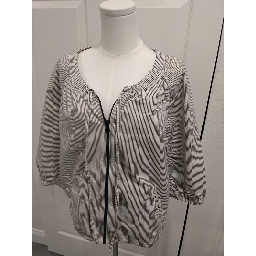 Gap Women Striped Zip Front Lightweight Casual Jacket Size L